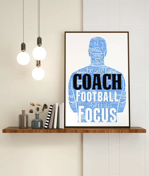 Male Sports Team Coach Personalised Word Art Gift Sport Gifts