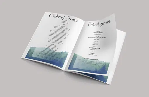 Mountain Views Design – 16 Page – Funeral Order of Service