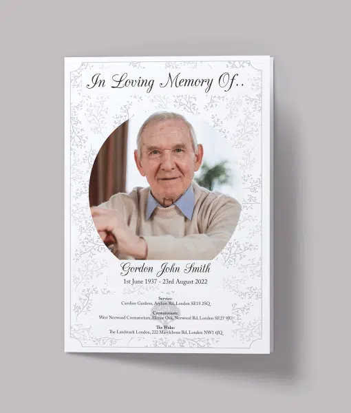 Oak Tree Design – 8 Page – Funeral Order of Service With Photo