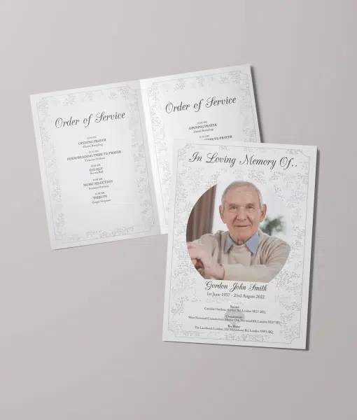Oak Tree Design – 4 Page – Funeral Order of Service With Photo