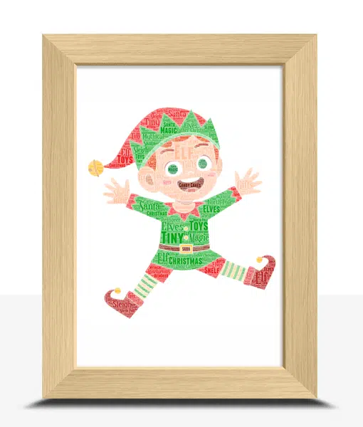Personalised Christmas Elf Word Art Christmas