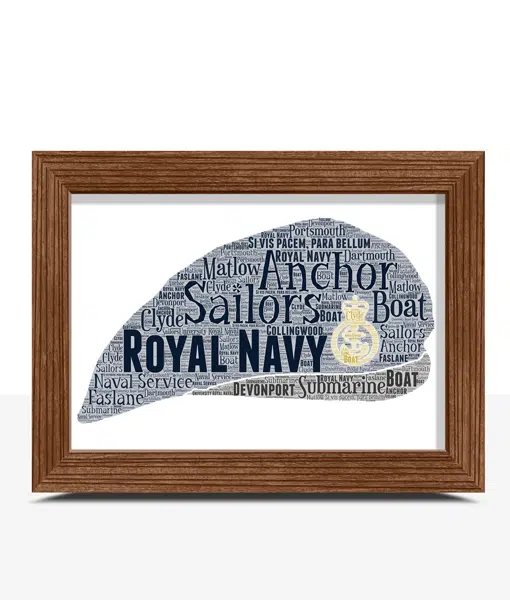 Personalised Royal Navy Beret Word Art Gift Military Gifts
