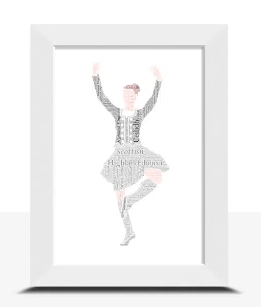 Personalised Scottish Highland Dancer Word Art Gift Dance Gifts