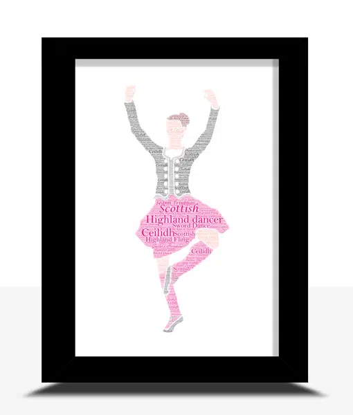Personalised Scottish Highland Dancer Word Art Gift Dance Gifts