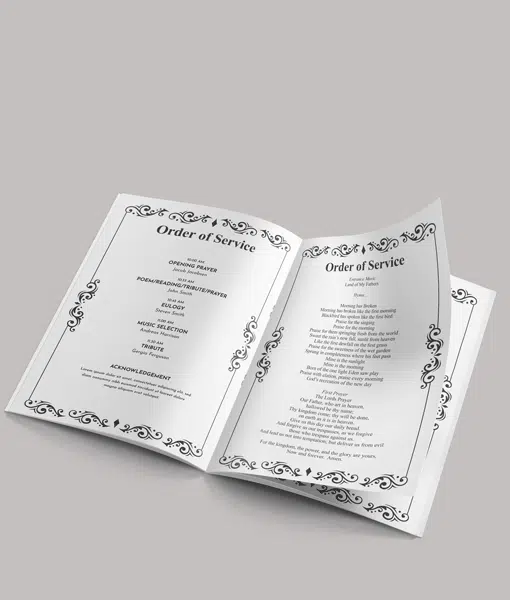 Traditional Cross Design – 16 Page – Funeral Order of Service