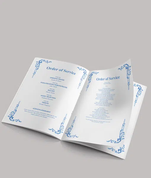 Angel Wings Design – 12 Page – Funeral Order of Service