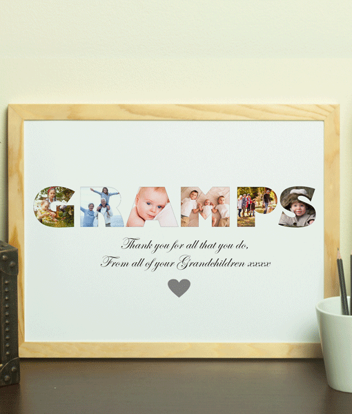 Personalised GRAMPS Photo Collage Frame Gift Fathers Day Gifts