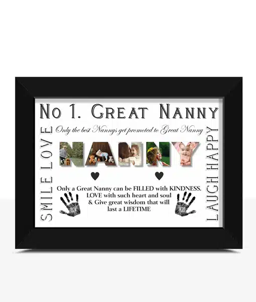 No 1 Great NANNY Personalised Photo Frame Gift Gifts For Grandparents