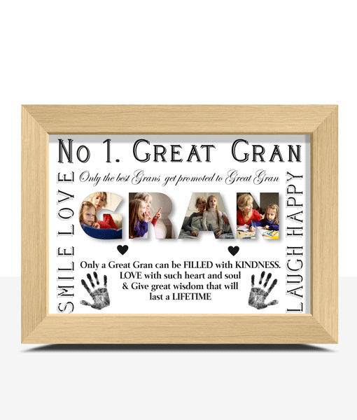 No 1 Great GRAN Personalised Photo Frame Gift Gifts For Grandparents