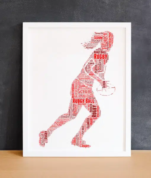 Personalised Female Rugby Player Word Art Gift Sport Gifts