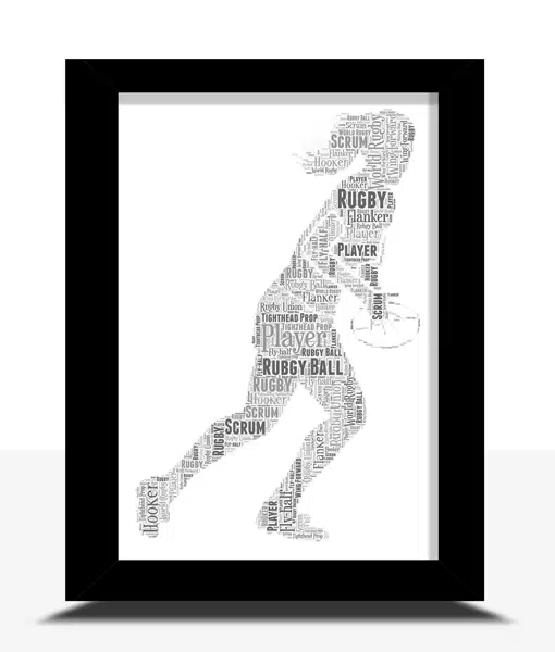 Personalised Female Rugby Player Word Art Gift Sport Gifts