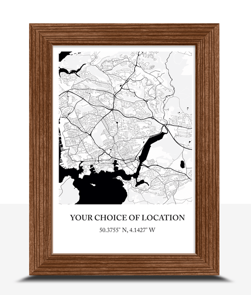 Personalised Monochrome Map Print – Any Location New Home