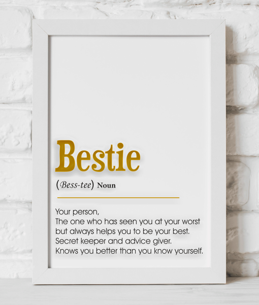 Bestie Definition Foiled Poster Print Gifts For Friends