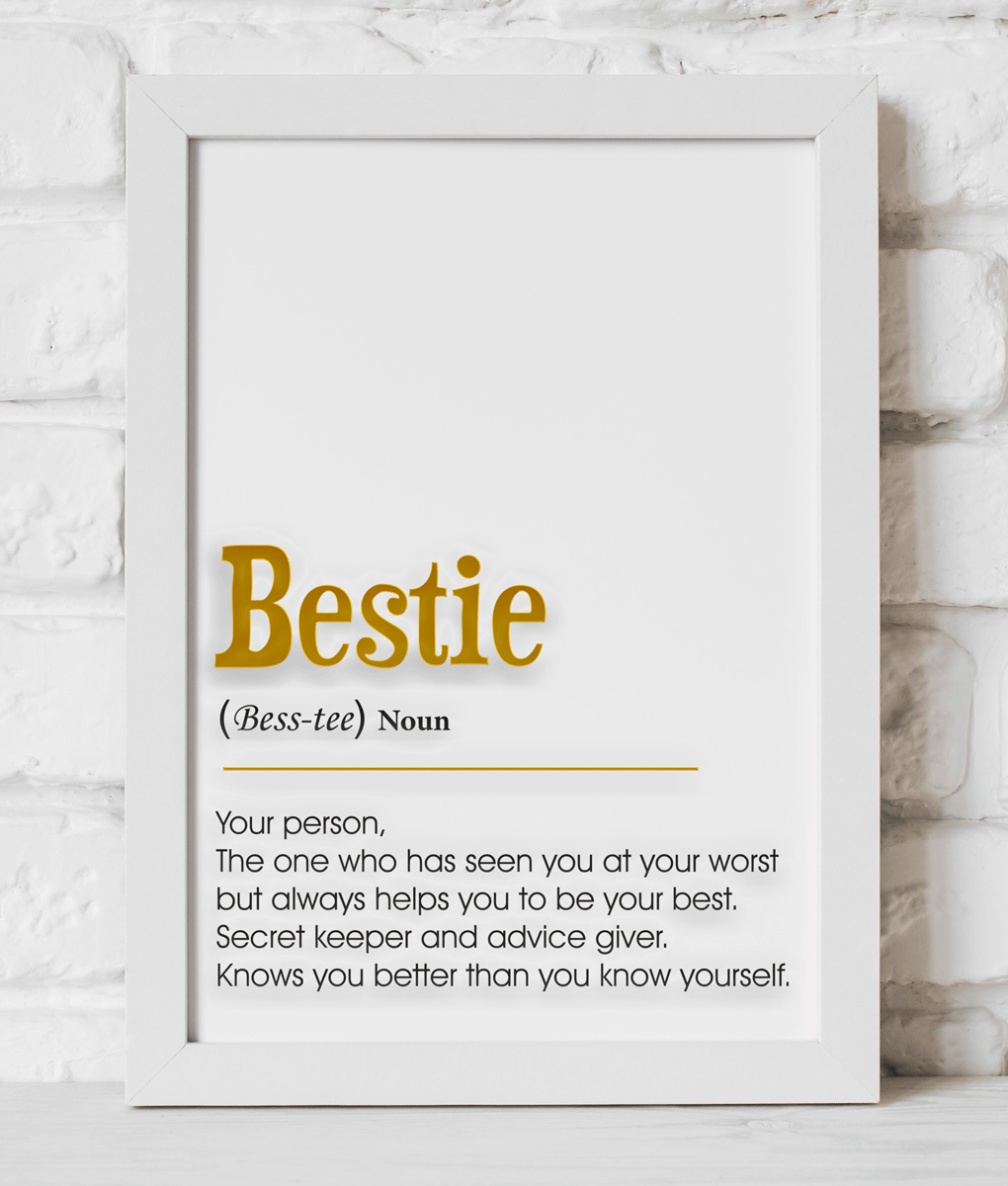 Bestie Definition Foiled Poster Print ABC Prints