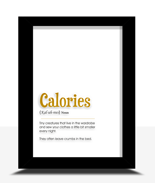 Calories Definition – Fun Foiled Poster Print Food And Drink