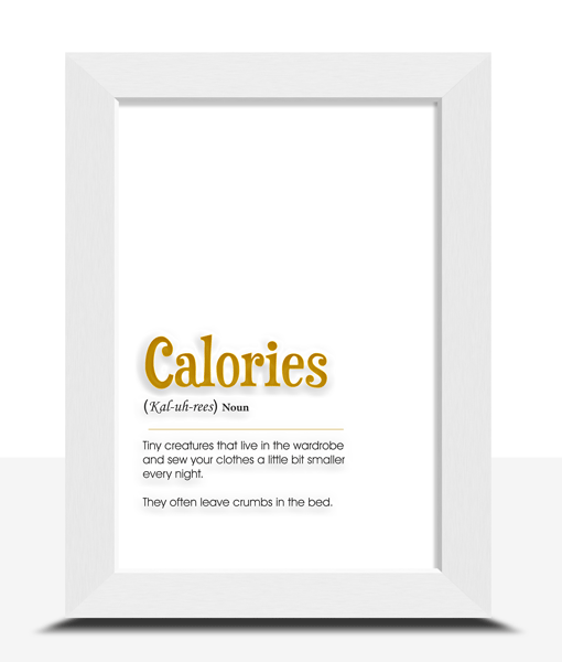 Calories Definition – Fun Foiled Poster Print Food And Drink