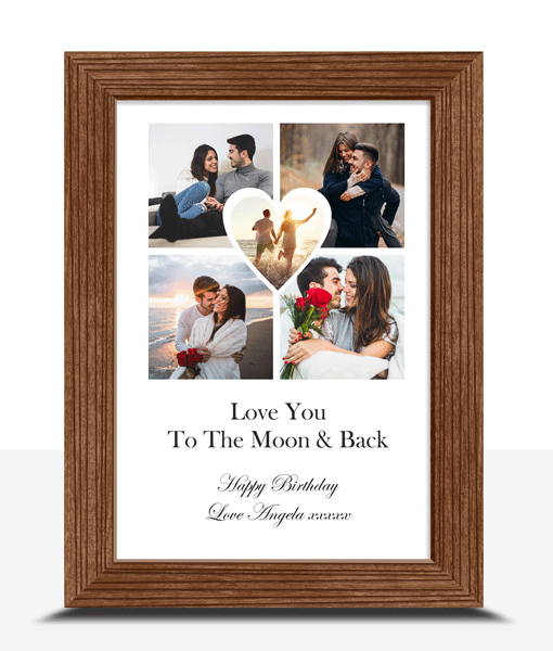 Personalised Heart Photo Collage Frame Gift Anniversary Gifts