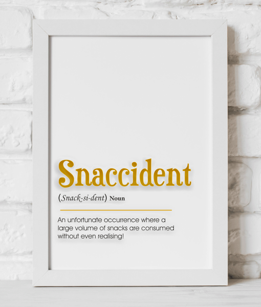 Snaccident Definition Foiled Poster Print Food And Drink