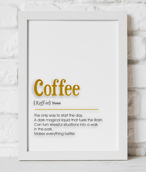 Coffee Definition Foiled Poster Print – Coffee Lover Gift Food And Drink