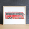 Personalised Bus Stage Coach Driver Word Art Gift Travel