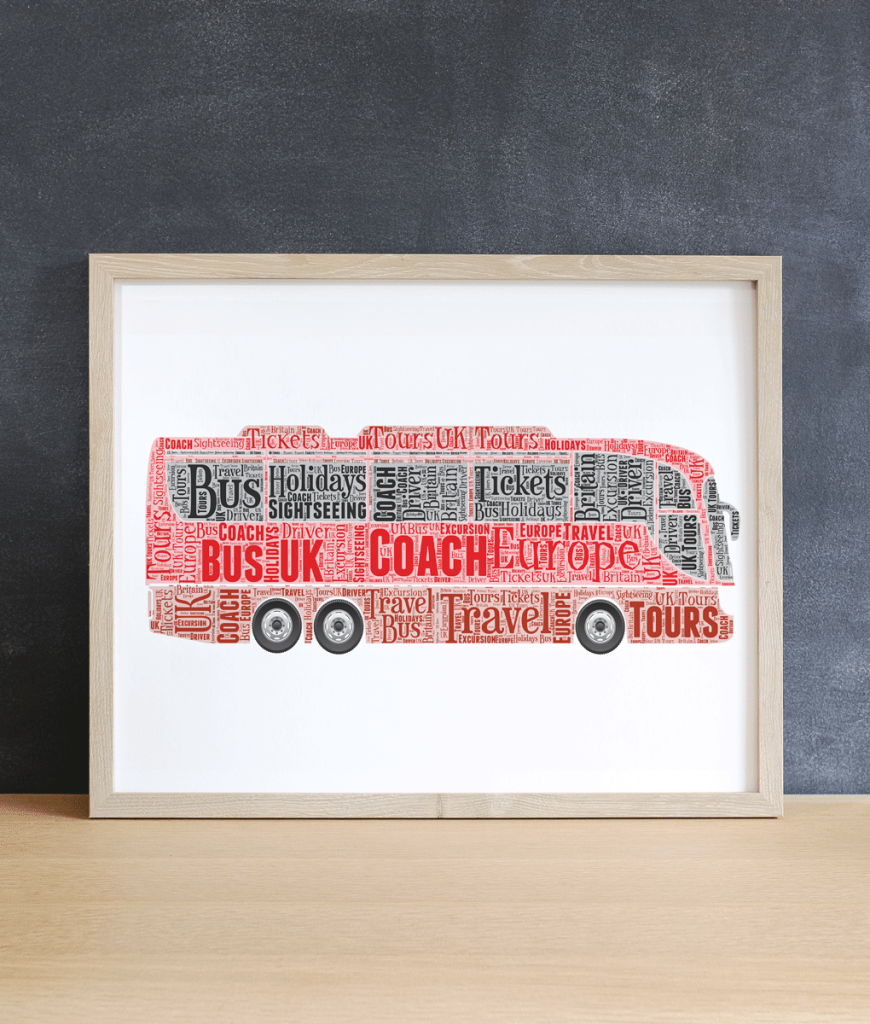 Personalised Bus Stage Coach Driver Word Art Gift Travel