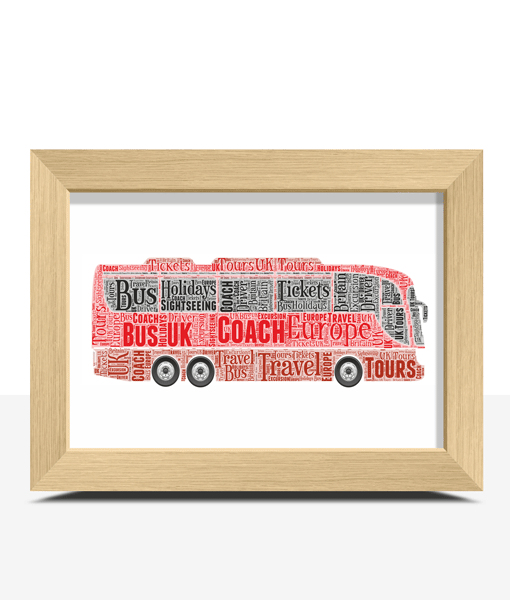 Personalised Bus Stage Coach Driver Word Art Gift Travel