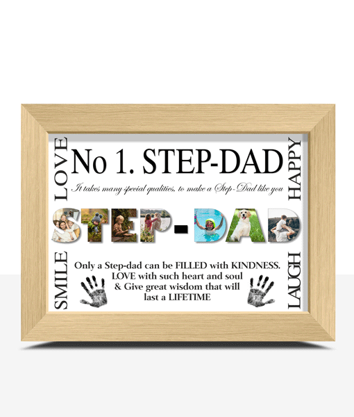 No 1 STEP DAD Personalised Photo Gift Fathers Day Gifts
