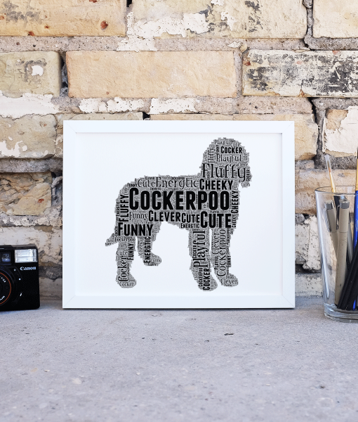 Cockerpoo Dog Personalised Word Art Print Dog Word Art