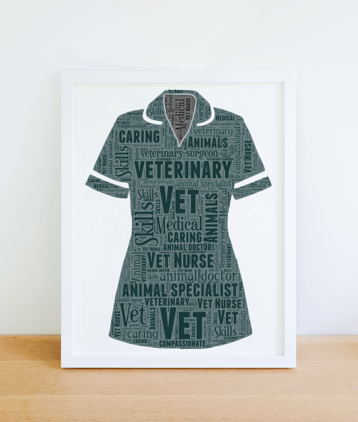 Animal Vet Nurse Personalised Word Art Gift Healthcare Gifts