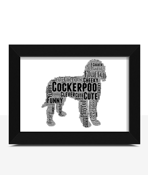 Cockerpoo Dog Personalised Word Art Print Dog Word Art