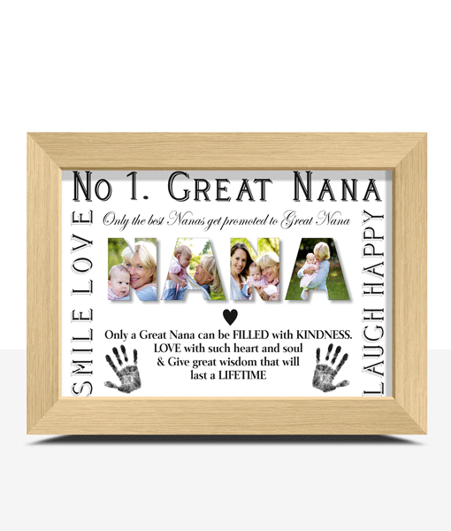 No 1 Great NANA Personalised Photo Frame Gift Gifts For Grandparents