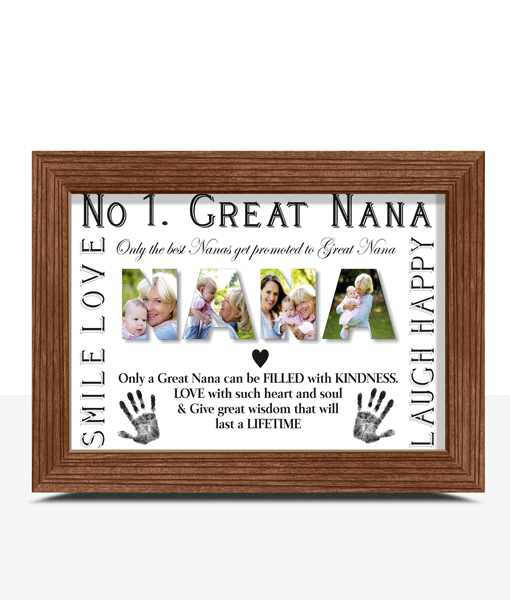 No 1 Great NANA Personalised Photo Frame Gift Gifts For Grandparents