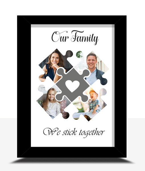 Personalised Heart Jigsaw Family Photo Print – Keepsake Gift Family