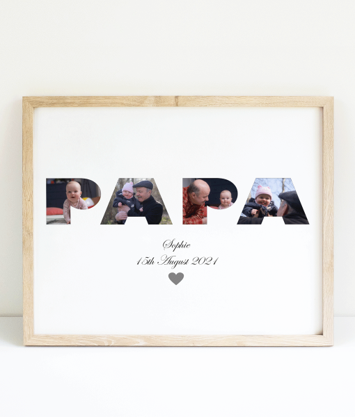 Personalised PAPA Photo Collage Frame Gift Gifts For Grandparents