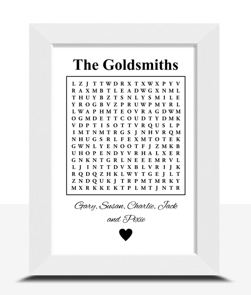 Personalised Family Word Search Print Bathroom