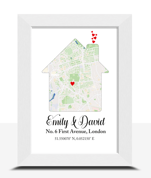 Personalised Home – House Map Picture Gift Gifts For Couples