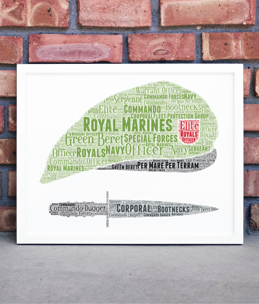 Personalised Royal Marines Word Art Military Gifts