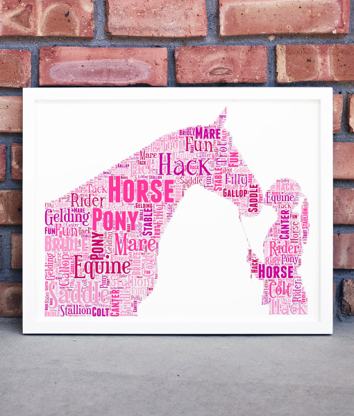 Personalised Horse and Girl Word Art – Horse Lover gift Animal Prints
