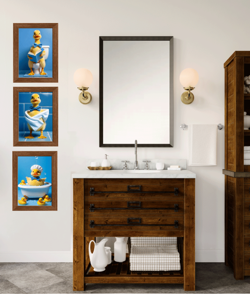 Funny Duck Bathroom Pictures – The Full Set Animal Prints