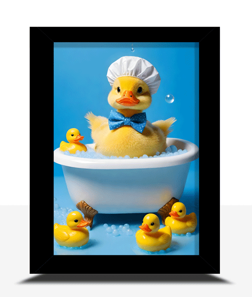 Funny Duck Bathroom Picture – In The Bath Animal Prints