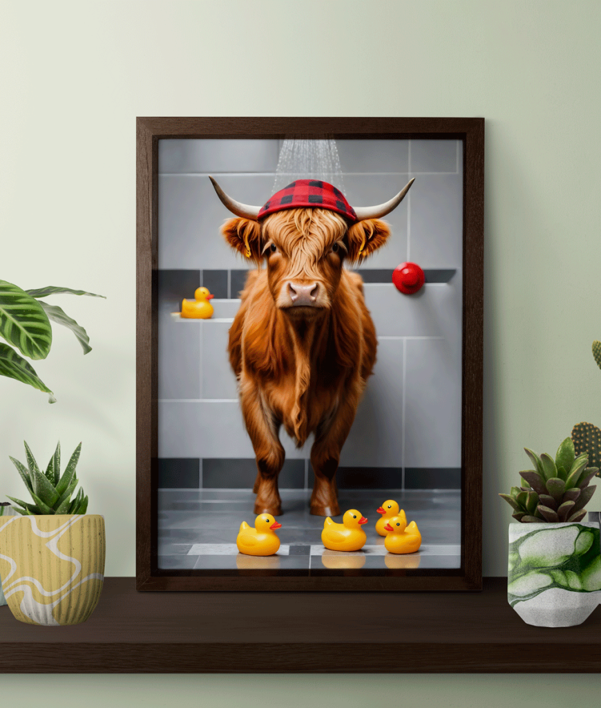 Highland Cow Bathroom Picture – In The Shower Bathroom