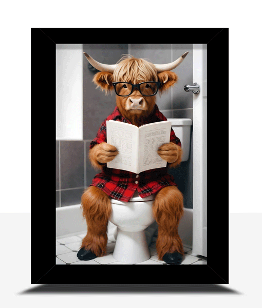 Highland Cow Bathroom Picture – On The Toilet Bathroom