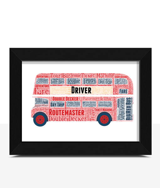 Personalised Red Double Decker Wall Art – Bus Driver Gift Gifts For Children