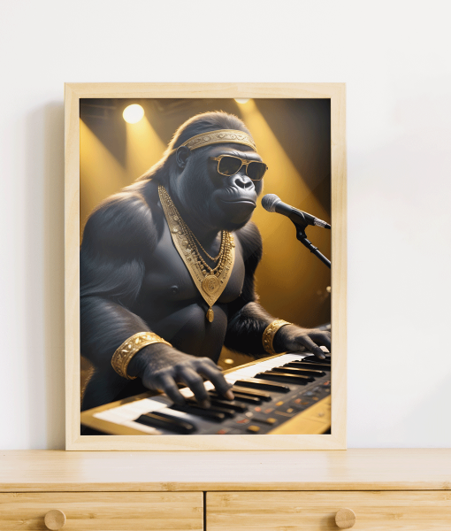 Gorilla Band Picture – Playing The Keyboard Animal Prints