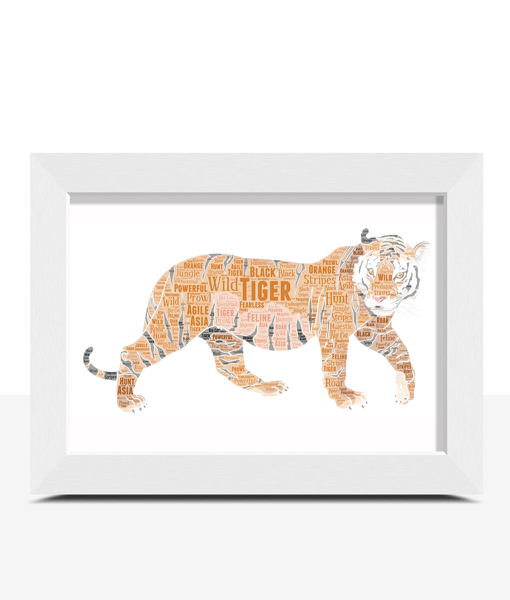 Personalised Tiger Word Art Print Animal Prints