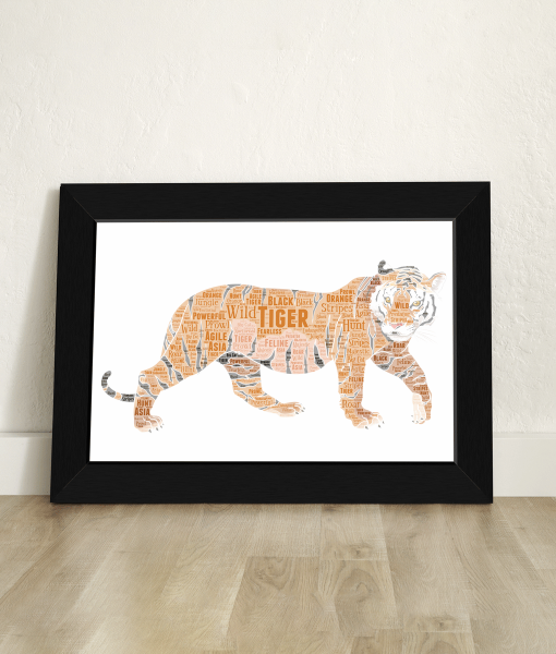 Personalised Tiger Word Art Print Animal Prints