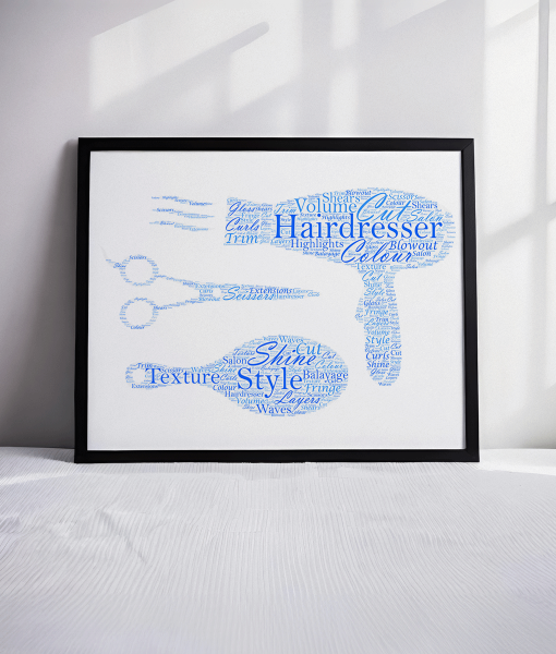 Hairdresser Word Art – Personalised Hairdresser Gift