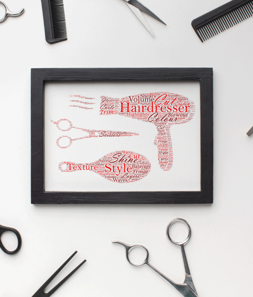 Hairdresser Word Art – Personalised Hairdresser Gift