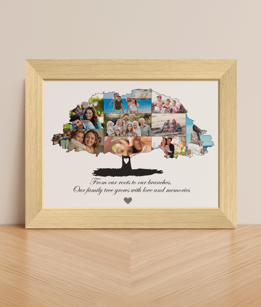 Family Tree Photo Collage Personalised Print Family