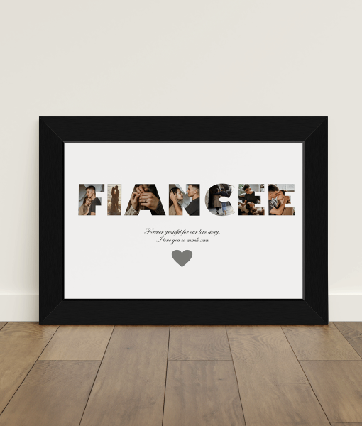 Fiancee Personalised Photo Collage Frame Gift Engagement Gifts